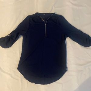 Sheer navy blue top